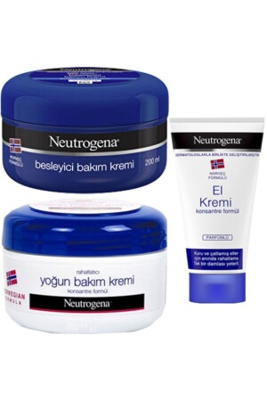 Nährende Pflegecreme + Intensivpflegecreme 200+200 ml + Handcreme parfümiert 50 ml NeutSet - 1