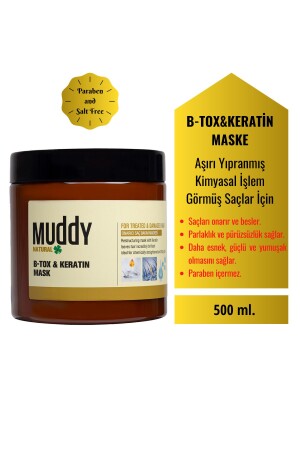 Nährende und reparierende B-Tox-Keratin-Haarpflegemaske für übermäßig geschädigtes Haar, 500 ml - 1