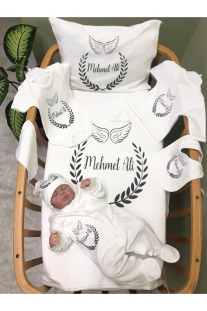 Namensspezifische, aus 100 % Baumwolle bedruckte Bio-Baby-Krankenhausmitteilung mit 11 Namen - 4