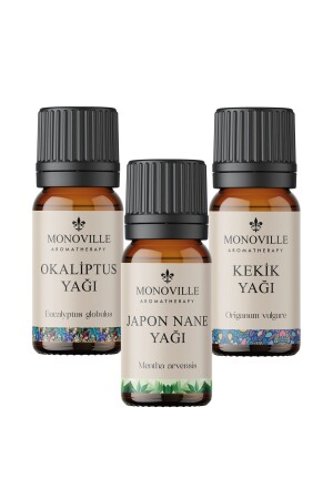 Nane Yağı 10 Ml, Okaliptus Yağı 10 Ml, Kekik Yağı 10 ml 3'lü Set %100 Saf Ve Doğal 3x10 ml MonovilleSetNo3 - 1