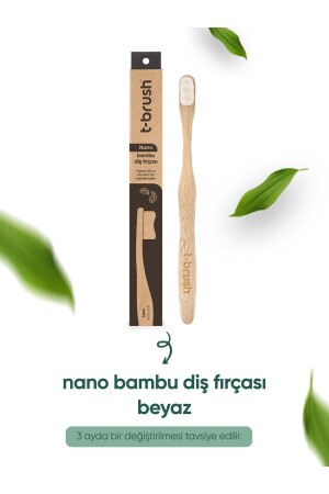 Nano Vegan Bambu Diş Fırçası - Ultra Soft (Hassas Dişler için) - Beyaz Renk - Plastiksiz - 1
