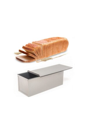 Narkalıp Baton Toast- und Brotform mit Deckel (10 x 10 x 25 cm), Edelstahl - 2