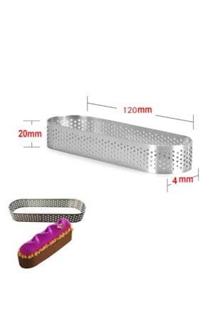 Narkalıp Oval Delikli Tart Kalıbı 4 Lü 12x4cm Narkaıp-NRM007249 - 4