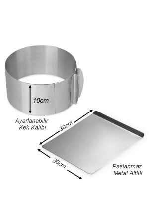 Narkalıp verstellbarer 10 cm runder Kuchenformkreis und Metallsockel - 1