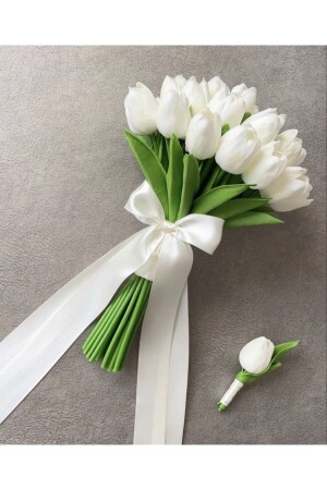 Nasser Tulpenstrauß inklusive Boutonniere 690005262 - 5