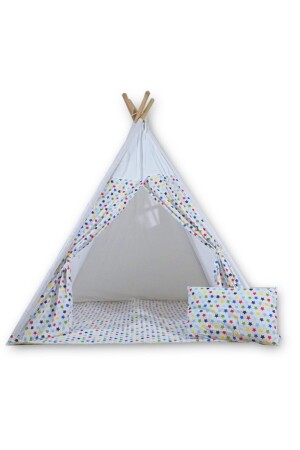 Native American Star Spiel- und Schlafzelt für Kinder aus Holz und 100 % Baumwolle 000676 - 1