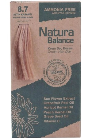 Natura Balance 8.7 Altın Karamel Organik Krem Saç Boyası NATURABALANCEMK - 1