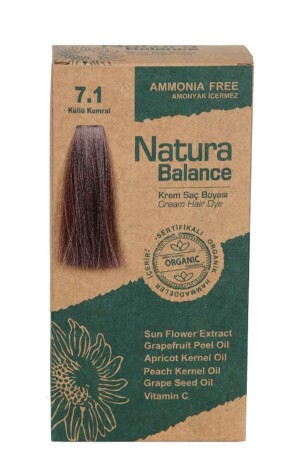 Natura Balance Haarfärbemittel – Bio-zertifiziertes Ashy Auburn 7. 1 8699367128025 - 1