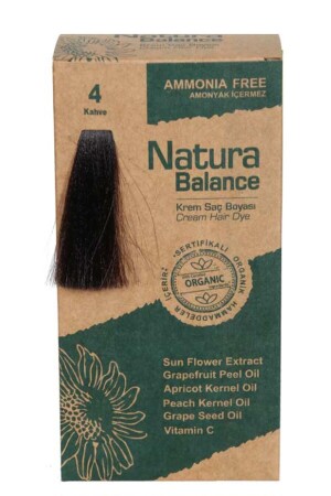 Natura Balance - Organik Krem Saç Boyası 4 Kahve 60ml 8699367127950 - 1