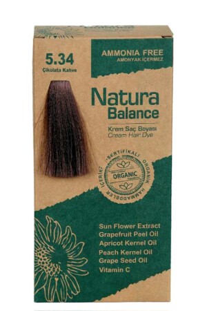 Natura Balance - Organik Krem Saç Boyası 5.34 Çikolata Kahve 60ml - 1