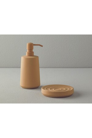 Natura Modernes 2-teiliges Badezimmer-Set aus Keramik in Beige - 1