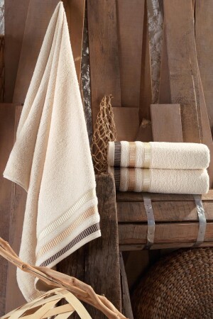 Natural 2 Adet 70x140 Cm Antibakteriyel Banyo Havlu Seti 153-99-0074 - 2