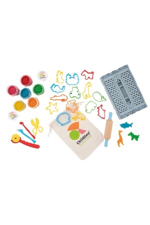 Natural Play Dough Großes Set – mit Klappetui – grau - 1