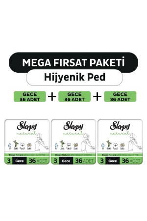 Natural Ultra Hassas Hijyenik Ped Mega Fırsat Paketi Gece 108 Adet - 1