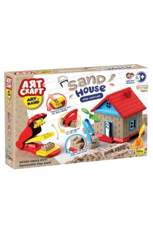Naturel Kinetik Kum Ev Oyun Kumu Seti 750 Gr. Art Sand Hause Play Sand Set DoğanOyuncakDünyası - 4