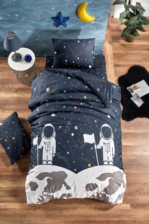 Natürliche gesunde Baumwolle Astronaut Alien Kinderbettbezug-Set mit elastischen Laken, Einzelbett TYC00250213569 - 2