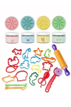 Natürliche Spielknete, 19-teiliges Pastell-Set, 4 x 150 g, Bon-Base, Bon-Base-Pastell - 2