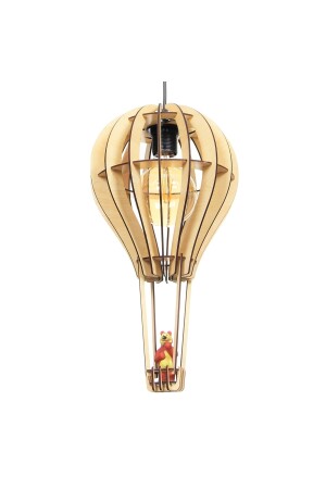 Natürlicher MDF-3D-Puzzle-Laser-Kronleuchter mit fliegendem Ballon aus MDF für Kinderzimmer, ohne Leuchtmittel, DECARTAVZ0063 - 6