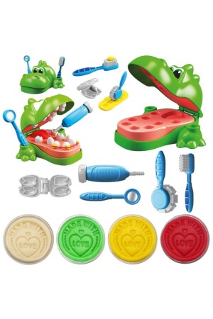 Natürliches Spielknete-Zahnarzt-Dinosaurier-Set - 1