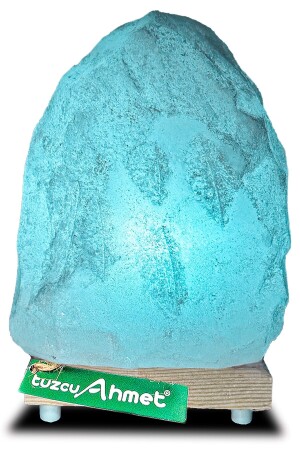 Natürliches Steinsalz, Salzlampe, 2–3 kg, blaues Licht, TA0009 - 2