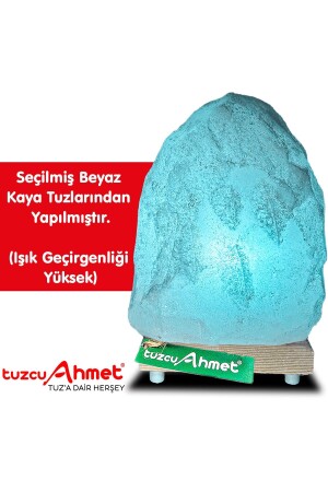 Natürliches Steinsalz, Salzlampe, 2–3 kg, blaues Licht, TA0009 - 6