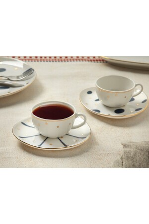 Navy Line Porselen 2'li Kahve Fincan Takımı 90 Ml Mavi-beyaz 10035297 - English Home