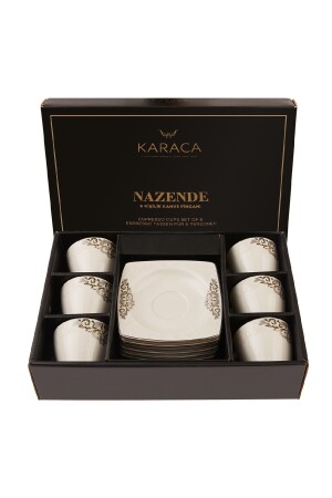 Nazende 6 Kişilik Kahve Fincanı Takımı 80 ml 153.03.07.9492 - 9