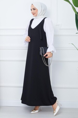 Nehir Örme Jile Elbise Siyah HM2389 - Hafsamina