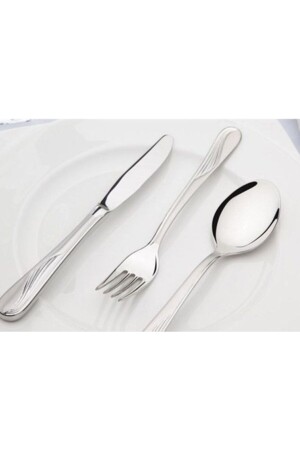 Nehir White Plain Dinner Fork Bird Wing SEVGI5081 - 2