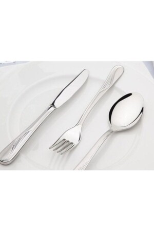 Nehir White Plain Dinner Fork Bird Wing SEVGI5081 - 4