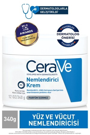 Nemlendirici Yüz ve Vücut Kremi-Kuru Ciltler İçin Seramid Ve Hyalüronik Asit Içerikli 340gr - 1