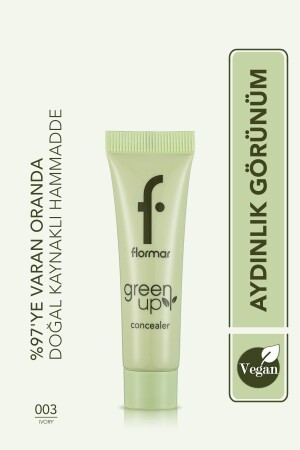 Nemli ve Aydınlık Görünüm Veren Vegan Likit Kapatıcı - Green Up Concealer -003 IVORY- 4251903322263 - 2