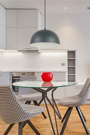 Neo Special Design Moderner dekorativer Café-Küchen-Wohnzimmer-Anthrazit-Weiß-Pendelleuchte-Einzel-Kronleuchter NO888 - 1