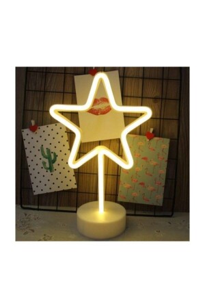 Neon-LED-beleuchtete Tischlampe „Yellow Star Model“ – dekorative LED-Lampe - 2