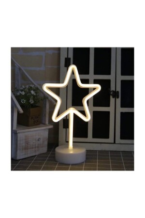 Neon-LED-beleuchtete Tischlampe „Yellow Star Model“ – dekorative LED-Lampe - 4