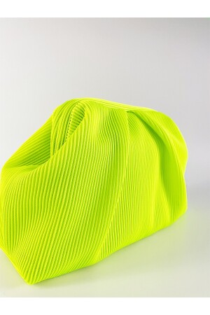 Neongrüne Plissee-Clutch-Handtasche für Damen HYBPLSE - 2