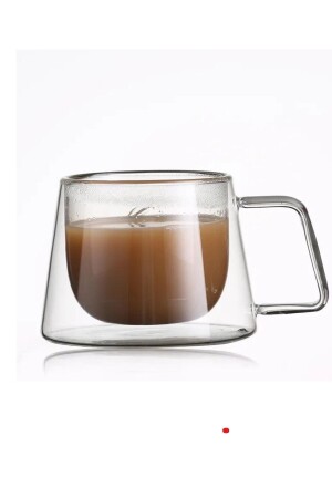 Nescafe Expresso-Tasse im neuen Design, doppelwandiger Glasbecher mit Henkel, 3-teiliger, doppelwandiger Glasbecher mit Henkel, dreifach - 5