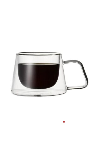 Nescafe Expresso-Tasse im neuen Design, doppelwandiger Glasbecher mit Henkel, 3-teiliger, doppelwandiger Glasbecher mit Henkel, dreifach - 6