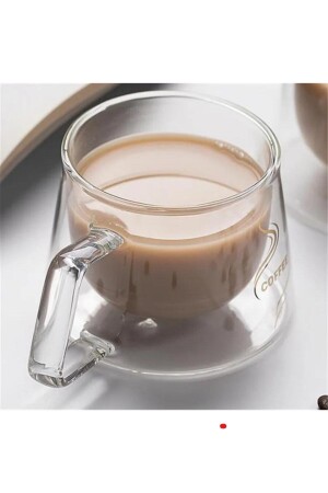 Nescafe Expresso-Tasse im neuen Design, doppelwandiger Glasbecher mit Henkel, 3-teiliger, doppelwandiger Glasbecher mit Henkel, dreifach - 9