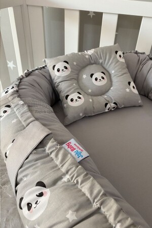 Nest Grey Panda Luxuriöses orthopädisches Jaju-Babynest Babybett, Mutterseiten-Babybett - 3