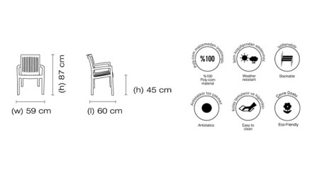 Neta Kunststoffstuhl 4-teilig - 6