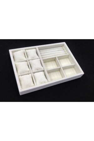 Neu Wildleder Creme Schmuck Display Box (aydındecor) - 2