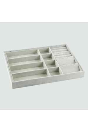 Neue Local Wildledergraue Schubladen-Schmuck-Organizer-Box (AYDINDECOR) 551026026 - 2