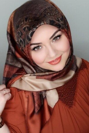 Neue Saison Trend Polyester 90x90 Twill (TIVİL) Schal Modell Hijab Tulpe Produktmodellcode-LDT132 - 1