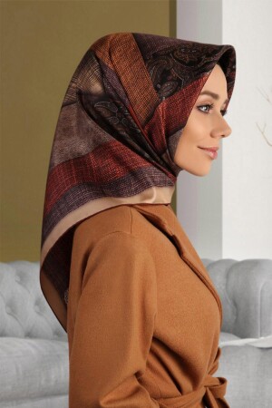 Neue Saison Trend Polyester 90x90 Twill (TIVİL) Schal Modell Hijab Tulpe Produktmodellcode-LDT132 - 4