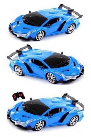 Neue Serie ferngesteuerter, voll funktionsfähiger Sportwagen für Jungen, Spielzeug, blau, komplettes Geschenkprodukt - 3