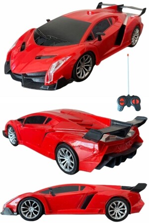 Neue Serie ferngesteuerter, voll funktionsfähiger Sportwagen für Jungen, Spielzeug, rot, komplettes Geschenkprodukt - 3