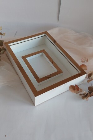 Neues Modell ohne LED 25x35 cm Weiß-Bronze Modell Design Rose Box Memory-Rahmen mit Fotobereich! - 7