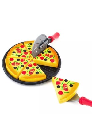 Neues Spielzeug-Pizza-Schneidspiel mit Tablett-Zubehör, Mädchen-Jungen-Spielzeug-Pizza - 1