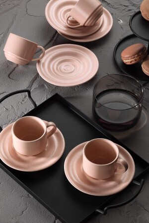 Neues Tuvana 12-teiliges Kaffeeservice für 6 Personen, Pink PTN12KTM0007 - 1